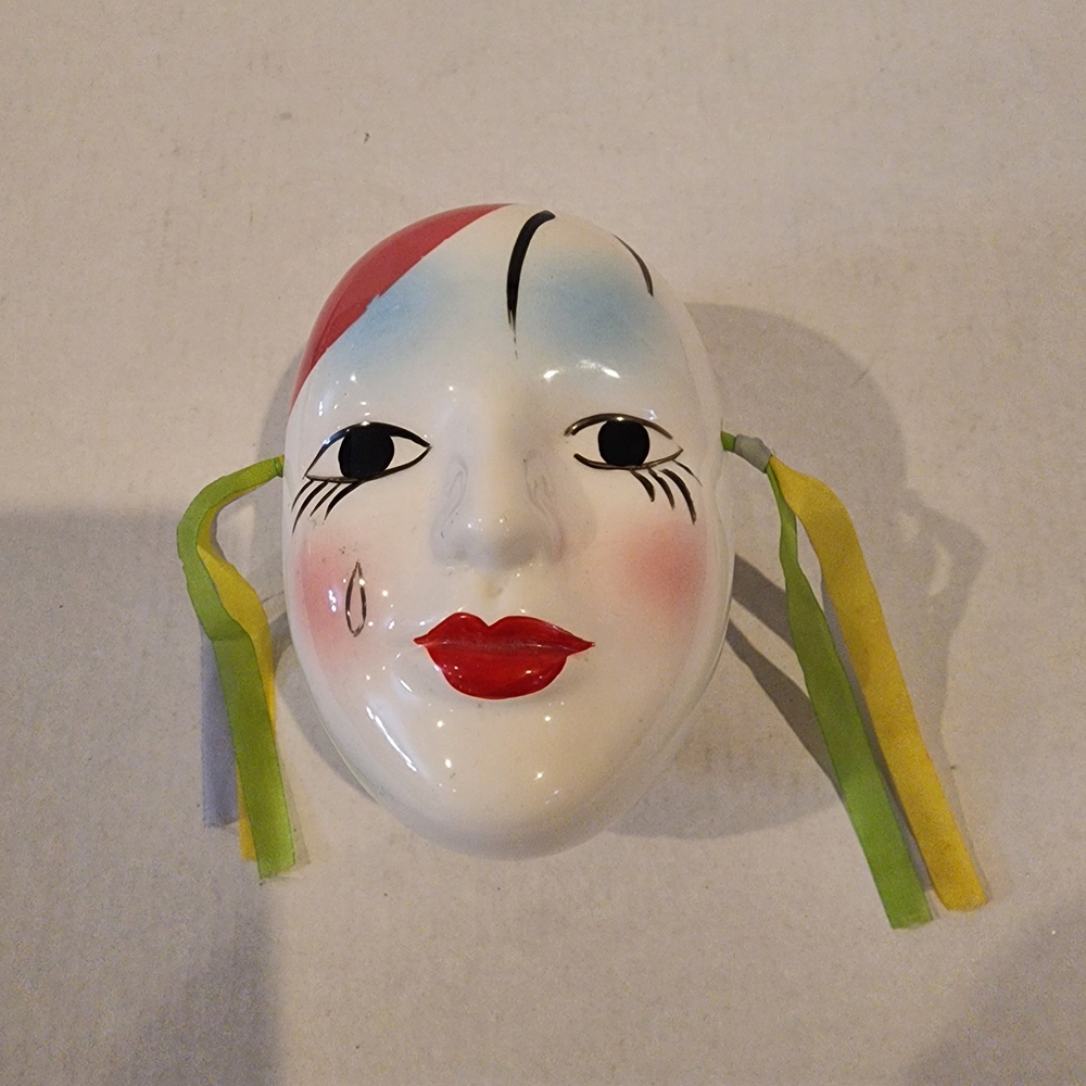 Colorful Ceramic Mask with Ribbons - Picture 3 of 10